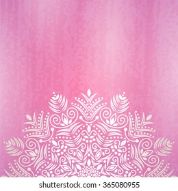 Mandala background. Bohemian style. Pattern with vintage round ornament, decorative indian medallion, abstract flower element. Henna vector design