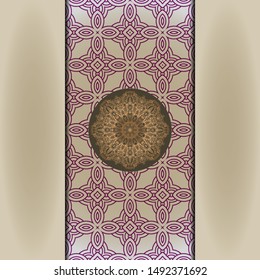 Mandala background for book cover,  invitation. Vector illustration