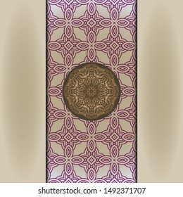 Mandala background for book cover,  invitation. Vector illustration