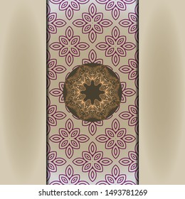 Mandala background for book cover,  invitation. Vector illustration