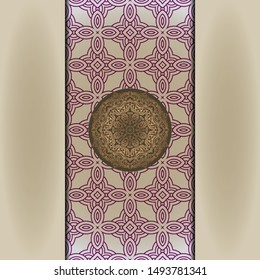 Mandala background for book cover,  invitation. Vector illustration