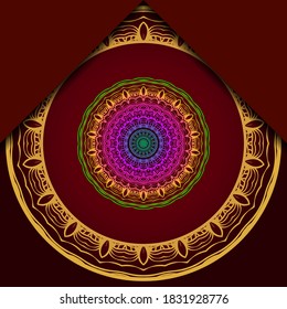 Mandala Hintergrund für Buchumschlag, Einladung. Vektorgrafik