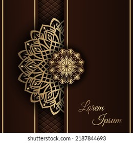 mandala background, brown and gold gradient