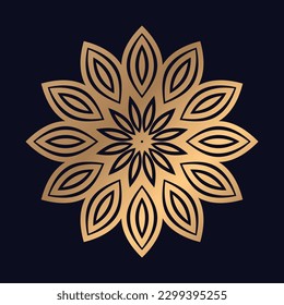 Mandala background with Colorful golden arabesque pattern gold color