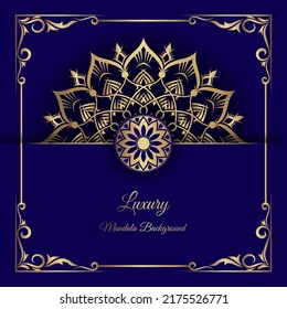 Mandala-Hintergrund, dunkelblau und golden