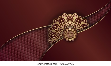 mandala background, dark red and gold