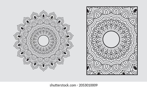 Diseño de fondo de Mandala con la página de color Mandala Diseño