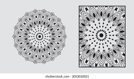 Mandala background design with Mandala coloring page Design