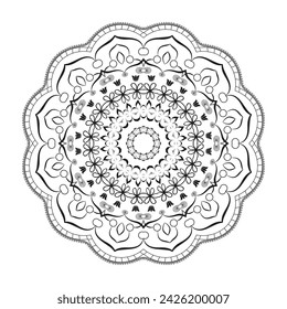 Mandala background design and
coloring page