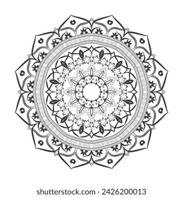 Mandala background design and
coloring page