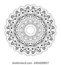Mandala background design and
coloring page