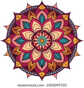 Mandala background design with lace ornament in oriental style.