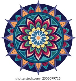 Mandala background design with lace ornament in oriental style.