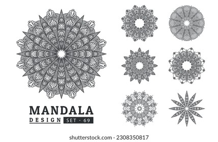 Mandala background design set vector illustration