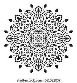 Mandala, background. Ethnic decorative elements. Pattern with vintage round ornament, decorative indian medallion, abstract flower element. Henna vector design