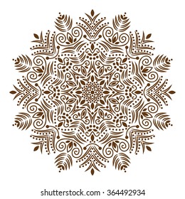Mandala, background. Ethnic decorative elements. Pattern with vintage round ornament, decorative indian medallion, abstract flower element. Henna vector design