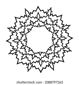 Marco de fondo de Mandala , decoración de mimbre de ornamento para monograma.Marco de tablero vectorial aislamiento blanco y negro 