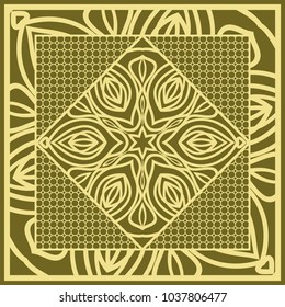 mandala background, geometric pattern with ornate lace frame. Vector illustration. for Scarf Print, Fabric, Covers, Scrapbooking, Bandana, Pareo, Shawl,