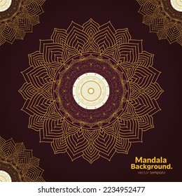 mandala background in gold color