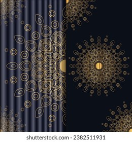 fondo mandala con un patrón arabesco dorado estilo árabe islámico oriental. Mandala decorativa estilo Ramadán. Mandala para impresión, afiche, portada, folleto, volante, pancarta