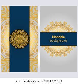 Mandala background with golden floral pattern Arabic Islamic east style. For print, poster, card, brochure, flyer. Vector illustration