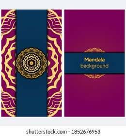 Mandala background with golden floral pattern Arabic Islamic east style. For print, poster, card, brochure, flyer. Vector illustration