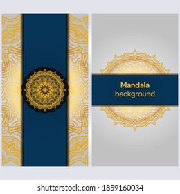 Mandala background with golden floral pattern Arabic Islamic east style. For print, poster, card, brochure, flyer. Vector illustration