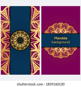 Mandala background with golden floral pattern Arabic Islamic east style. For print, poster, card, brochure, flyer. Vector illustration