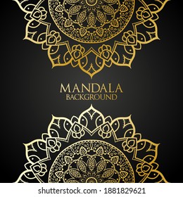 Mandala Background with Golden  Pattern, Ornamental Background. 