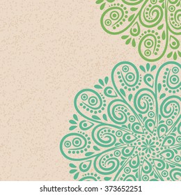 Mandala Background. Invitation Card. Vintage Pattern With Round Ornament, Decorative Indian Medallion, Abstract Flower Element. Henna Vector Design