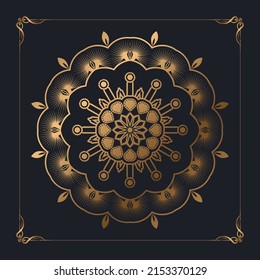 Fondo de Mandala, plantilla de Mandala islámica, fondo vectorial de diseño ornamental de lujo	