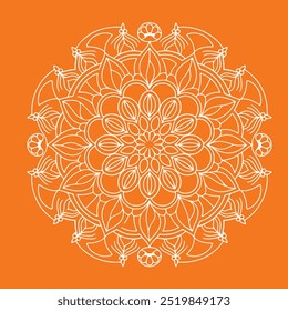 Fondo de mandala en estilo lineal