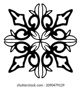 Mandala background ornament tile decoration for home. Vector black and white logo element