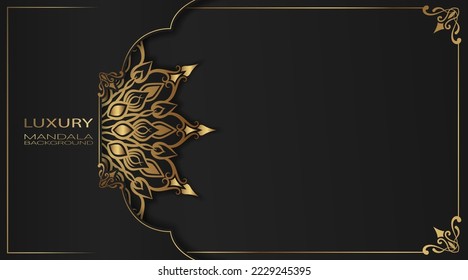 mandala background, ornaments and gold frames