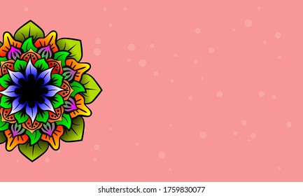 mandala background pink vector illustration