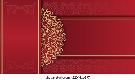 mandala background, red and gold