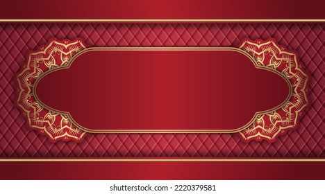 mandala background, red and gold