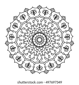 Mandala background. Round ethnic ornament. Coloring book for adult.

