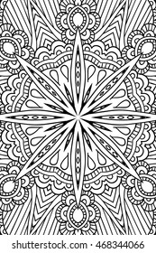 Mandala background. Round Ornament.. Coloring book for adults. Oriental pattern, vector illustration. Islam and Arabic and Indian and turkish and pakistan, and chinese, ottoman motifs.