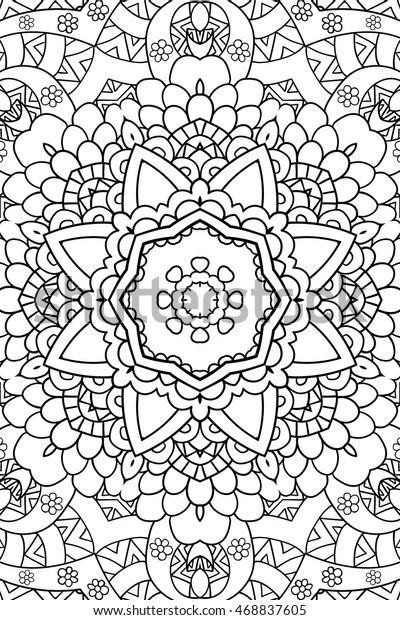 Download Mandala Background Round Ornament Coloring Book Stock Vector Royalty Free 468837605