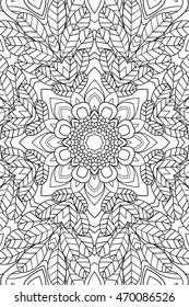 Mandala background. Round Ornament.Coloring book for adults. Oriental pattern, vector illustration. Islam,arabic, Indian, turkish, pakistan, chinese, ottoman motifs.