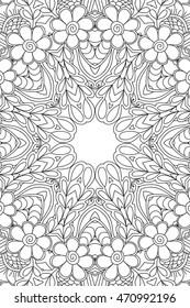 Mandala background. Round Ornament.Coloring book for adults. Oriental pattern, vector illustration. Islam and Arabic and Indian and turkish and pakistan, and chinese, ottoman motifs.