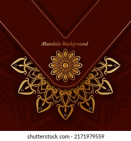 fondo mandala diseño simple maroon y oro