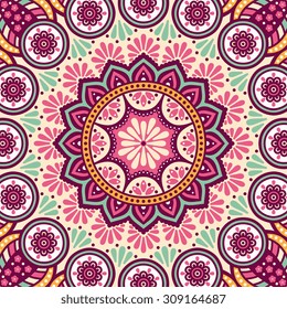 Mandala background. Vintage decorative elements. Hand drawn background. Islam, Arabic, Indian, ottoman motifs.