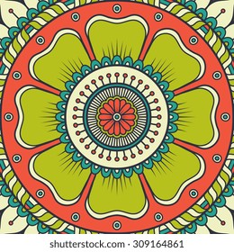 Mandala background. Vintage decorative elements. Hand drawn background. Islam, Arabic, Indian, ottoman motifs.