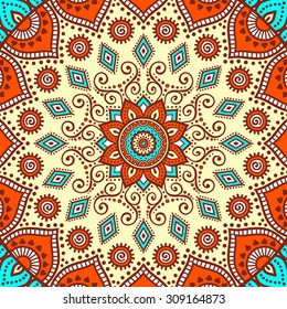 Mandala background. Vintage decorative elements. Hand drawn background. Islam, Arabic, Indian, ottoman motifs.