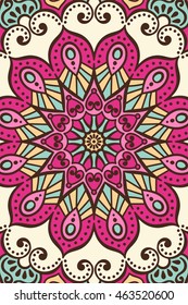 Mandala background. Vintage decorative elements. Hand drawn background. Islam, Arabic, Indian, ottoman motifs.