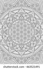 Mandala background. Vintage decorative elements. Hand drawn background. Islam, Arabic, Indian, ottoman motifs.