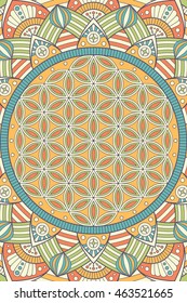 Mandala background. Vintage decorative elements. Hand drawn background. Islam, Arabic, Indian, ottoman motifs.