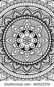 Mandala background. Vintage decorative elements. Hand drawn background. Islam, Arabic, Indian, ottoman motifs.